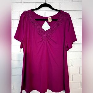 Faded Glory 2X(18W-20W) w/Cutout Back Magenta